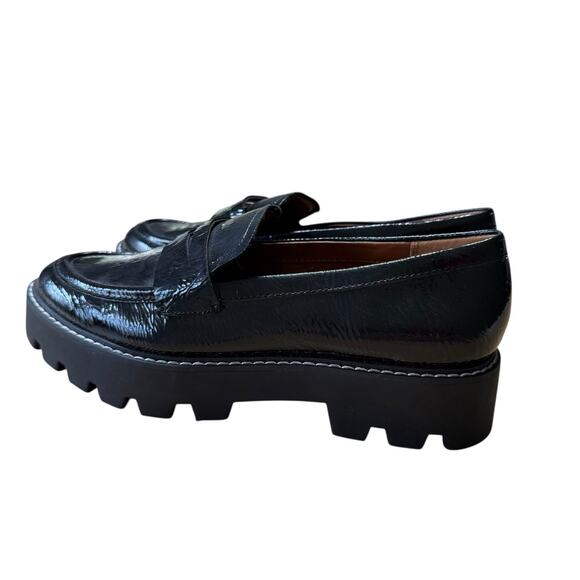 Franco Sarto Balin Penny Loafer Womens Size 7.5M Black Lug Sole Platform Chunky - Picture 4 of 9